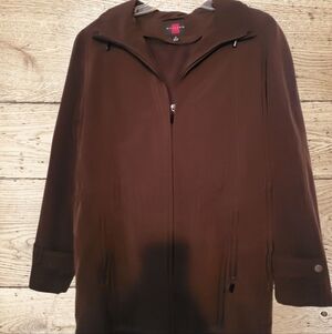 Gallery Classic Brown Hooded Trench Coat